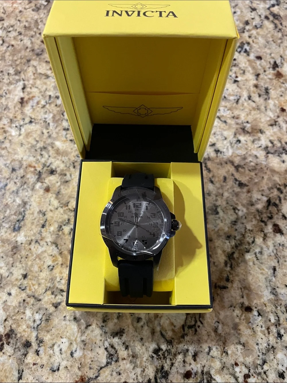 Invicta Pro Diver Black Dial and Case Watch with Black Silicone Strap